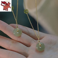 916 gold chain original Hetian jade necklace female niche design luxury collarbone chain fashion vin