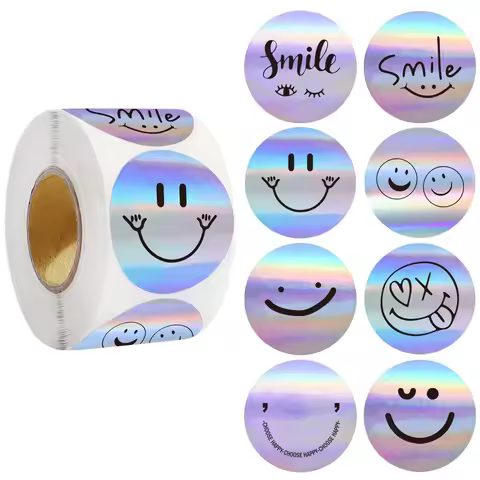 100-500pcs Rainbow Laser Thank you for supporting my small business Stickers Gift Envelope Sealing S