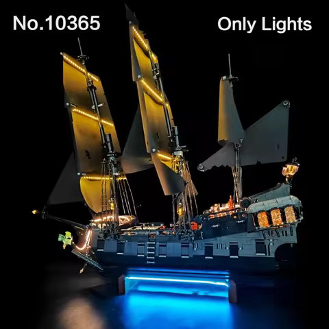LED Light Compatible Lego 10365 Pirates of the Caribbean Captain Jack Sparrow Pirate Ship Decorative