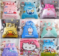 Cotton Bedsheet 1.2m 1.5m 1.8m Frozen Doraemon Paw patrol Peppa pig hello kitty pink panther