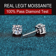 {Must Have} 4 Prong Earring Real Moissanite s925 Sterling Silver Round 3ct/2/1/0.5/0.3/0.2ct Moissan