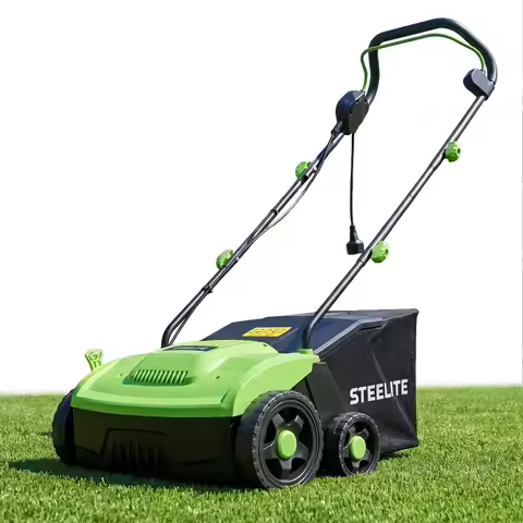 Deli 13 Inch Corded Electric Artificial Turf Sweeper 10A with 5 Height Adjustments and Collection Ba