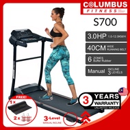 3.0HP Columbus Fitness S700 Motorized 3-Level Manual Incline Treadmill Running Machine 3 YEAR WARRANTY