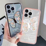 for POCO C65 C55 C40 M6 Pro 4G M4 M3 Pro 5G X6 X5 X4 X3 GT F3 Luxury String Butterfly with Flower Clear TPU Case Air Cushion Square Anti-Drop Cover