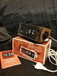 70s中古，懷舊全新兩腳插電活頁跳字鐘Made in Hong Kong space age