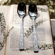Set of 6 SYLVA SPOON stainless steel dessert spoons October 18 - O428