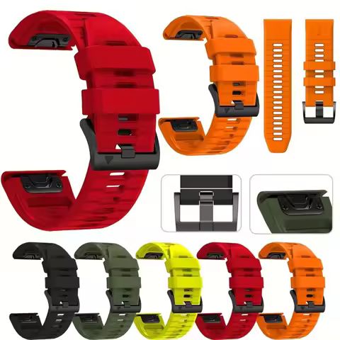 26mm 22mm Silicone Strap For Garmin Fenix 7X 7 Pro Solar/6X 6 Sapphire 5 5X Plus 3 3HR/Epix HR Venu 