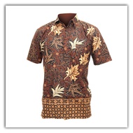 Batik Guy Batik Shirt For Men | Short Sleeve T-Shirt |Solo Batik | Cotton Blender | Chocolate - M EXCLUSIVE PREMIUM O0D2 Latest Teenage Present Quality Cool Modern Pay In VIRAL Elegant Place