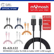 MYMOSH EL-A2L122 CABLE I-CABLE TO USB-A 12W 1.2M/ FAST CHARGE/ 30KG TEAR RESISTANCE/CHARGE & SYNC/48