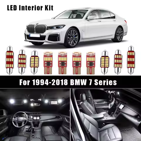 White Canbus Error Free LED Bulbs Interior Map Lights Kit For 1994-2018 BMW 7 Series E38 E65 E66 E67