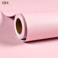 Wallpaper sticker dinding 3d polos warna pink elegan anti air