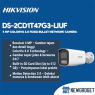 HIKVISION DS-2CD1T47G3-LIUF 4 MP COLORVU 3.0 FIXED BULLET NETWORK CAMERA WITH BUILT-IN MIC & MICRO S