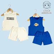 Little Ameelia | Kelvin Musle Sando Terno for Kids Boys Terno Pambahay for Boys Kids 1-7 Years Old