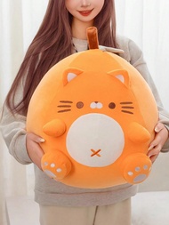 1PC 23cm/9.05in Soft Cute Orange Cat Doughnut Cat Doll Ornament Children's Gift Sleep Soothing Doll 