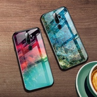 OPPO A9 2020 A5 2020 Shockproof Gradient Starry Sky Tempered Glass Back Case Cover phone case