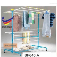 3V SF640 Outdoor Foldable Metal Laundry Clothes Hanger Drying Ampai Towel Rack Sidai Penyidai Baju Gantung Tuala Pakaian