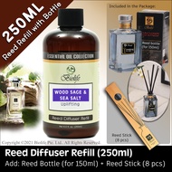 Biolife Wood Sage & Sea Salt scent Reed Diffuser Refill (250ml) with glass reed diffuser and reed st