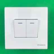 Sino 16A Square 1-Way Double Switch Set S98CC Series - Square Face Match S98CC2S/S