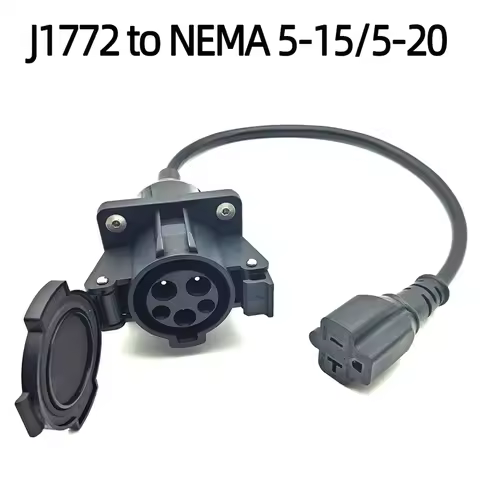 220V J1772 Type1 Socket To NEMA 5-15/5-20 EV Charger Adapter With 0.5M Cable for E-Bike/Scooter/One 