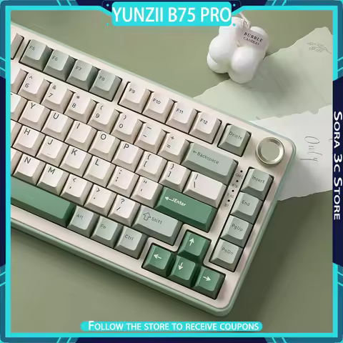 YUNZII B75 PRO Mechanical Keyboard Wireless Tri Mode Gasket Full Key Hot Swappable RGB Ergonomics Cu