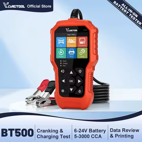 VDIAGTOOL BT500 9-24V Car Battery Tester 5-3000 CCA Automotive Alternator Tester Auto Battery Analyz