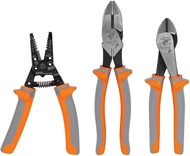Klein Tools 9416R 1000V Insulated Plier and Wire Stripper Tool Kit Made in USA Side-Cutter Diagonal-