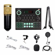 V9 Sound Card English Version BM80 Condenser Microphone Set USB Sound Card K Song Computer Phonehail