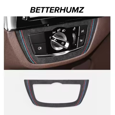 For BMW G30 G32 G38 X3 G01 G08 X4 G02 Made of Alcantara Headlight Switch Knob Panel Trim Frame Stick