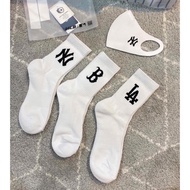 [GENUINE] Genuine MLB Socks - Unisex Mid-Neck Socks/Socks LA, NY, Boston Korea