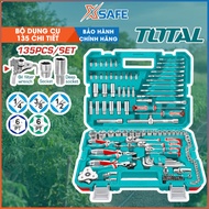 TOTAL THKTHP21356 135-piece tool set includes genuine screwdriver, wrench, pliers, multi-function wr