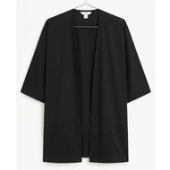 Black cardigan Kimono Style h&m eur34 Bust 52-54 Inches Second Hand Good Condition