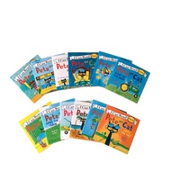 Random 4 Books 13x13cm Picture For Kids Children Baby English Pete Cat Series Storybook Child IQ EQ 
