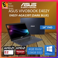 ASUS VIVOBOOK E402Y-AGA139T LAPTOP -DARK BLUE (E2-7015 Processor 1.5 GHz/4GB/128GB SSD/RADEON R2/14"
