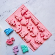 15 Cavity Cartoon Children Toy Silicone Mould Trojan Car Cake Mould Chocolate Mould Silicone Ice Tra
