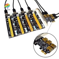 [In stock]-New 4 Ports PCIe Riser Adapter Board PCI-E 1x to 4 USB 3.0 PCI-E Rabbet GPU Riser Extende