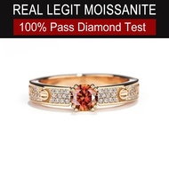 Elegant "C' Design Real Moissanite Ring s925 Sterling Silver 0.5ct Rose Gold Red Black Diamond Ring 