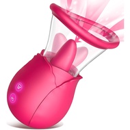 Rose Sex Toy Vibrator for Women 2 In 1 Licking &amp; Sucking Rose Stimulator Clits Nipples Vacuum Pump Sucker Massager with Suction Cup Modes Adult Sex Toys