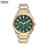 Fossil Mens Everett Chronograph Watch ( FS6106 ) - Quartz Two Tone Case Round Dial 18 MM MULTICOLOR