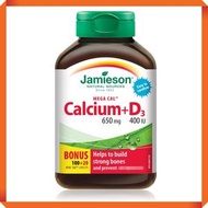 Jamieson - 高濃鈣 650 毫克 + 維他命D3 400IU 120 粒 超值加量裝