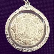 Thailand Amulets ❥ Jatukam Ramathep Prathomkasat Arahang Suwannaphum BE.2550 covered with silver cas