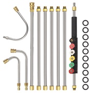 10Pcs 4000PSI Telescoping High Pressure Washer Wand Nozzle Heads Set Quick-Connect Pressure Washer E