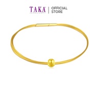 FC1 TAKA Jewellery 999 Pure Gold Cat's eye Charm with Cord Bracelet