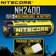 Nitecore NH2400 USB-C Li-ion AA Rechargeable Battery 1.5V 2400mAh Batteries (4pc Pack)