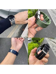 1條中性尼龍與矽膠手錶帶,適用於華為手錶gt4/gt3pro/gt3/gt2