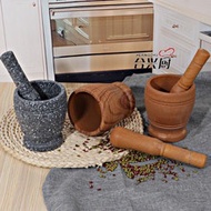 Pestle Grinder Imitation Wood Grinder Mortar Grinding Bowl Garlic Press Herb Pepper Mixing Pot Kitchen Tools Garlic Smas