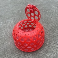 Red Chicken Cage Plastic Wedding Red Chicken Cage Handheld Chicken Cage Fighting Chicken Iron Cage F