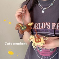 Short Plush Horse Keychain Chinese Style Year Bag Hanging Decoration Cartoon Pony Pendant Zodiac Dol