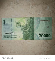 Nomor Seri Cantik dan Kartu Hadiah Uang Kertas Dua Puluh Ribuan. 100% Original Bank Indonesia