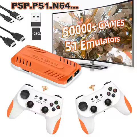 128G X10 PRO GameStick 4K HD TV Video Game Console 3D Games 40+Simulators Retro Games Dual 2.4G Cont