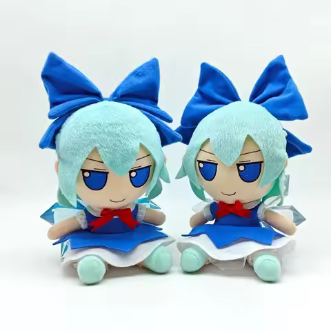 New 20cm TouHou Project Cirno Plush Toys Cute Soft Stuffed Anime Fumo Dolls For Kid Birthday Christm